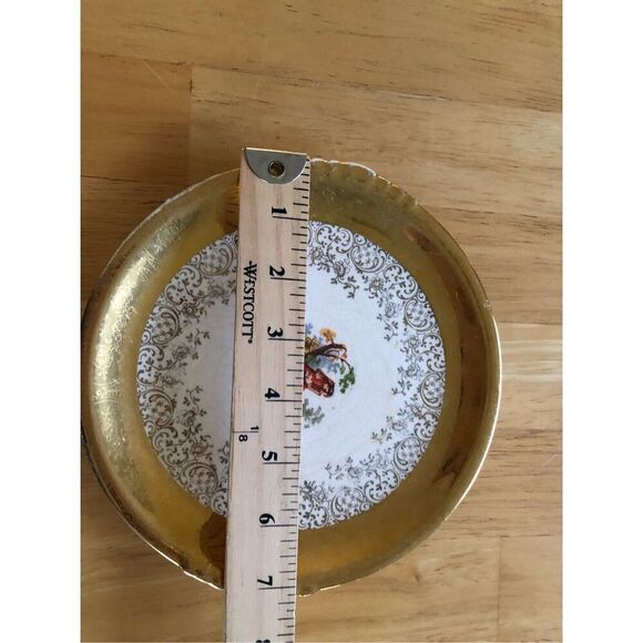 Vintage Paden City Pottery 22kt Gold Warranted Serving Set Of 4 Plate - Picture 12 of 16